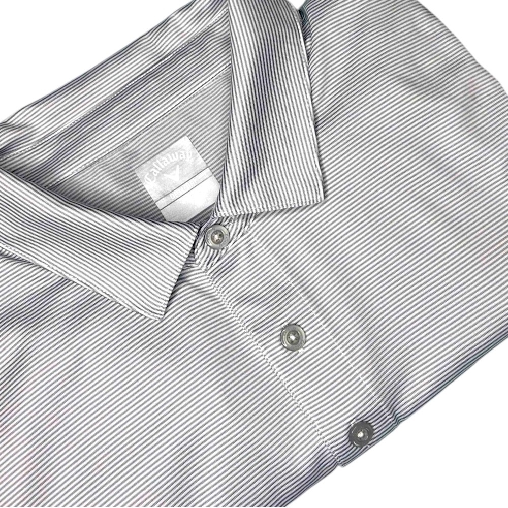 ~ Callaway Golf Opti-dri
Performance Men's Shirt Size XL
Gray/ Silver Whit…